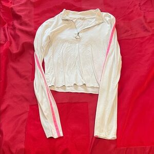Heart & Hips White Long Sleeve Top with Pink Stripes